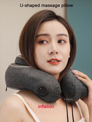 Travesseiro de Pescoço Inflável para Viagem em Forma de U Massageador Cervical de Pescoço Amassamento Shiatsu Suporte de Pescoço Portátil Almofada para Descanso