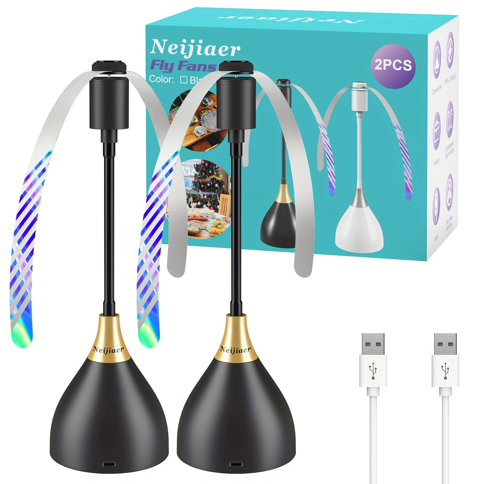 

Practical Fly Repellent Fan with Soft Blades for Tables, USB or Batteries Powered, Soundless and Portable Keeps Your Food Clean