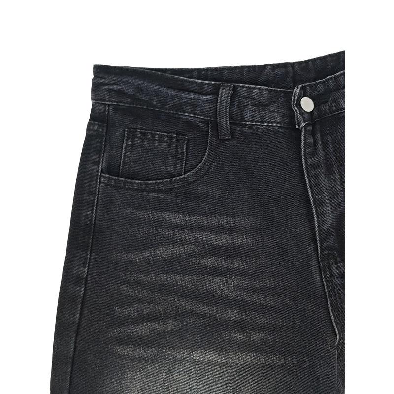 Losse Wijde Jeans voor Mannen, Lichtgrijs Gewassen Niet-rekbaar Denim, Ontwerp met Meerdere Zakken