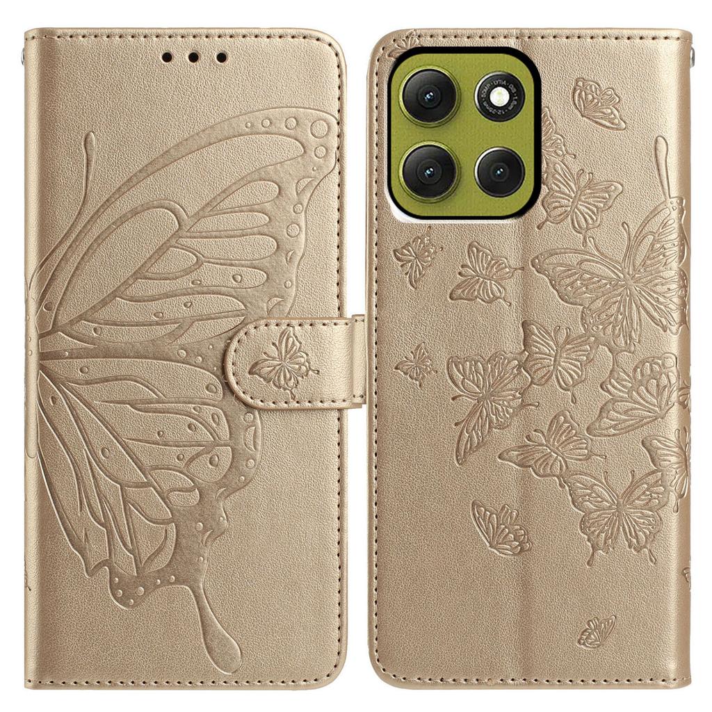 For Motorola Moto G86 5G Case Butterfly Imprinted Wallet Stand PU Leather Flip Phone Cover with Strap