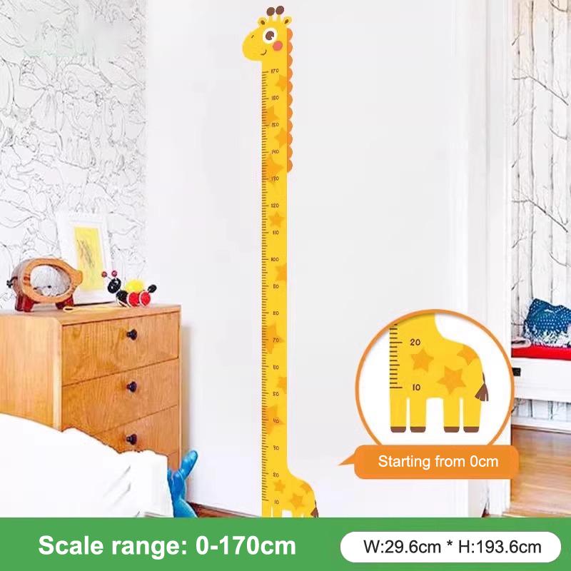 

Милый мультяшный стикер высоты единорога динозавра жирафа настенная линейка для измерения высоты наклейки для детской комнаты декор детского сада 170cm жёлтый