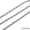 Chaîne Cœur en Acier Inoxydable de 0,5/1 Mètre Chaîne Cubaine Chaîne Punk de Base pour la Fabrication de Colliers Bracelets Bijoux Accessoires