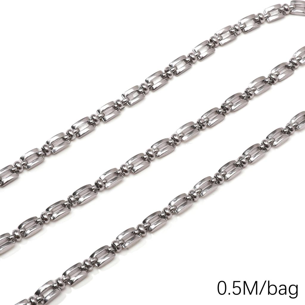 Chaîne Cœur en Acier Inoxydable de 0,5/1 Mètre Chaîne Cubaine Chaîne Punk de Base pour la Fabrication de Colliers Bracelets Bijoux Accessoires
