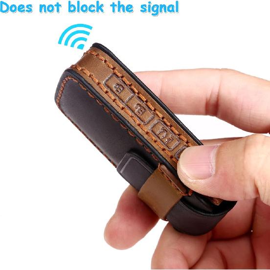 EASYANT 4 Button Leather Remote Key Fob Case Cover Compatible with Mazda 3 -2024 Hatchback 6 CX-5 CX-30 CX-9 Black