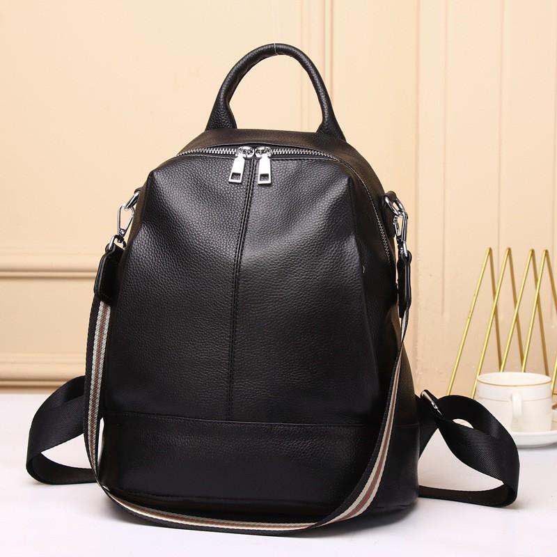 Women s Bag Leather Large Capacity Backpack First-layer Cowhide All-match One-shoulder 8667 Schoolbag