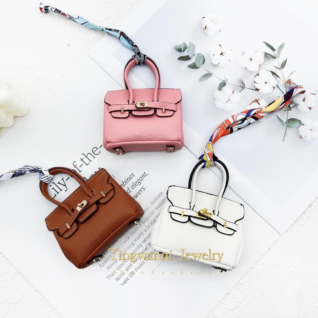 Chic Mini Bag Charm: Earphone Pouch, Coin Purse & Car Keychain for Women