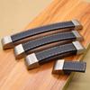 Single Hole Leather Handle Square Door Knobs Minimalist Drawer Handle Furniture Hardware
