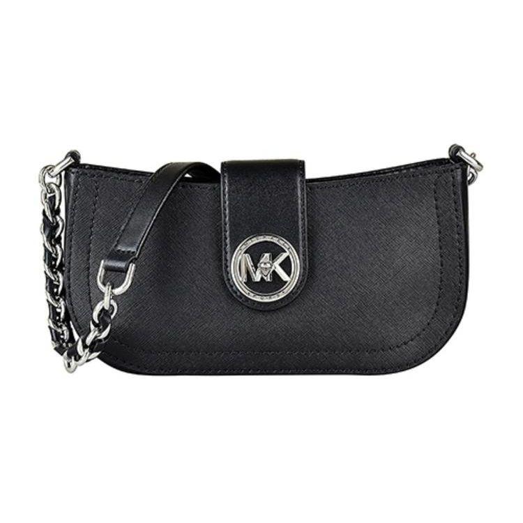 Michael Kors MK Carmen Leather Shoulder Bag Women bags Black 35H3SNMC0L-BLACK