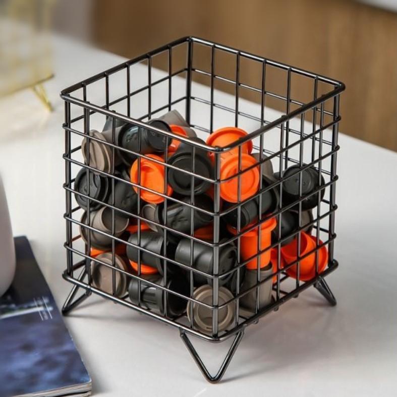 Coffee Pod Holder Storage Basket Square Coffee Pod Capsule Rack Cup Holder Espresso Pod For Kitchen Pantry Office Home