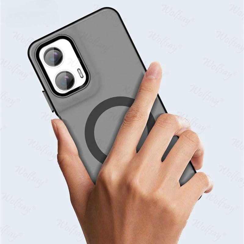 Transparent Case For Motorola Moto G35 Case Moto G35 G 35 5G Magnetic Adsorption Wireless Charge Back Cover For Moto G35 Case