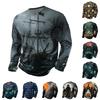 Men's Halloween Print Crewneck Long Sleeve T-Shirt for Casual Wear