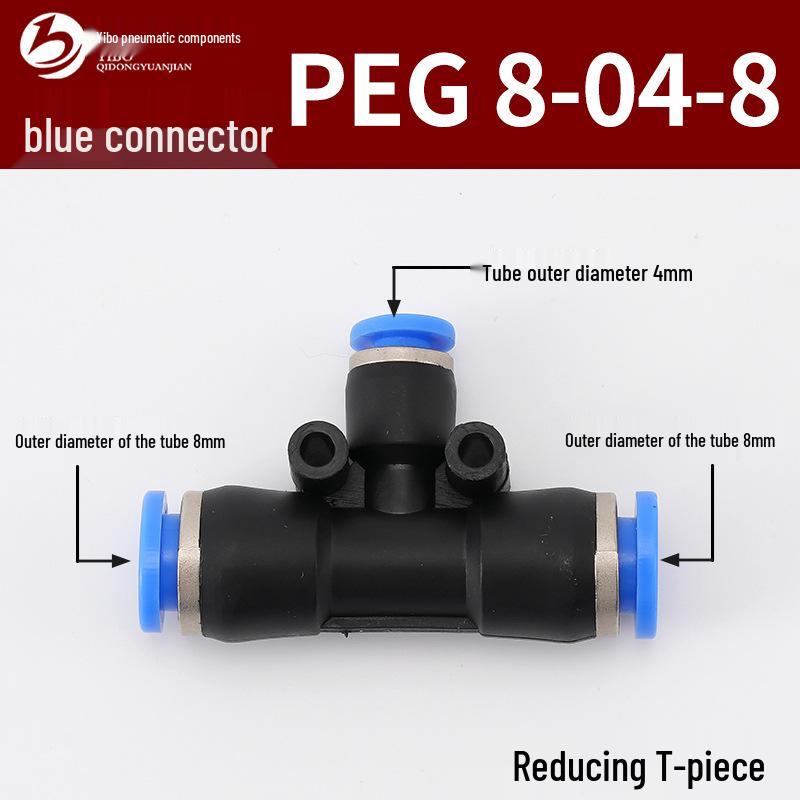 Wirtschaftlicher blauer pneumatischer Schnellkuppler: Gerade, T-Stück, Vierweg, Fünfweg, Reduzierstück für PU/PE/PY/PZA/PK/PV