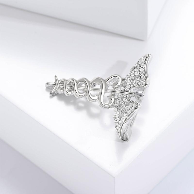 Fashionable Sophisticated Angelic Wing Lapel Pin with Dripping Oil Designs Contrast Accessory for Party Supplies Costumes