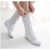 Canvas Dance Boots Lace-up Jazz Street Dance Boot Solid Long Canvas Shoes Dancing Sneakers