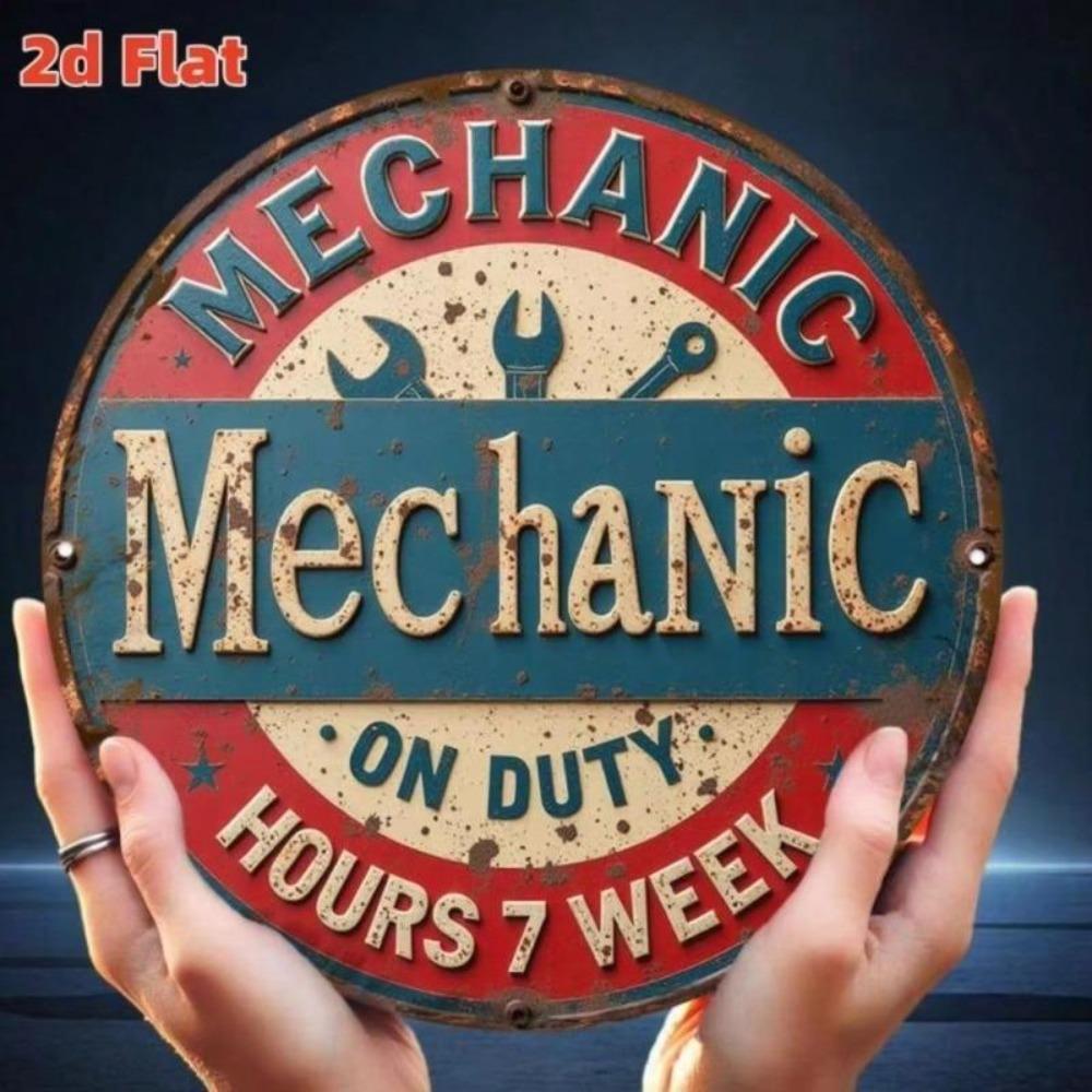 Industrial Mechanical Metal Wall Art Round Aluminum Decor Plate Single Piece