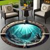 Round 3D Hole Rug Realistic Optical Illusion Floor Mat Machine Washable Non-Slip Bedroom Area Rug for Entrance Living Room