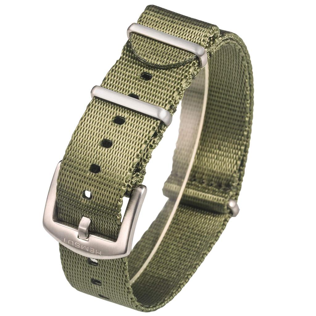 Hemsut 24mm NATO Watch Band, Premium Soft Nylon Replacement Watch Strap, Unisex, Military Heavy Duty with Stainless Steel Back, 4 Sizes: 18/20/22/24mm