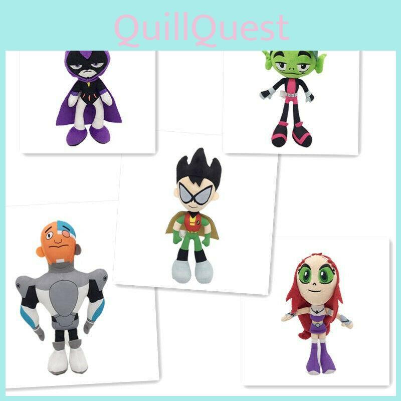 Adorable 10-inch Teen Titans Go Plush Toy Collection Featuring Robin Raven Cyborg