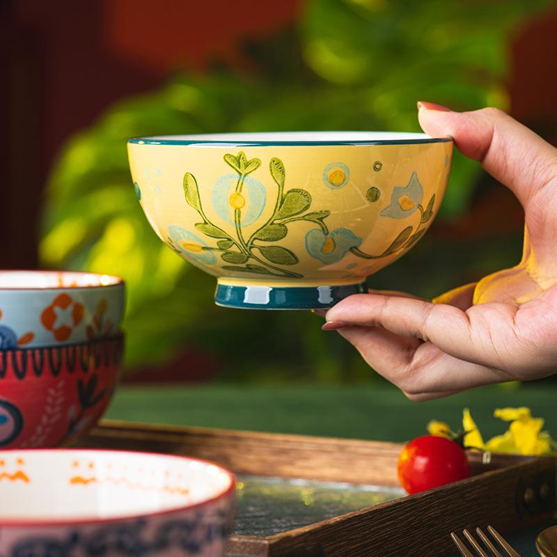 Kreatywna ceramiczna miska okrągła, domowa miska na makaron, pojemnik na jedzenie, ryż, zupa, jogurt, sałatka, mleko, owsianka, naczynia kuchenne