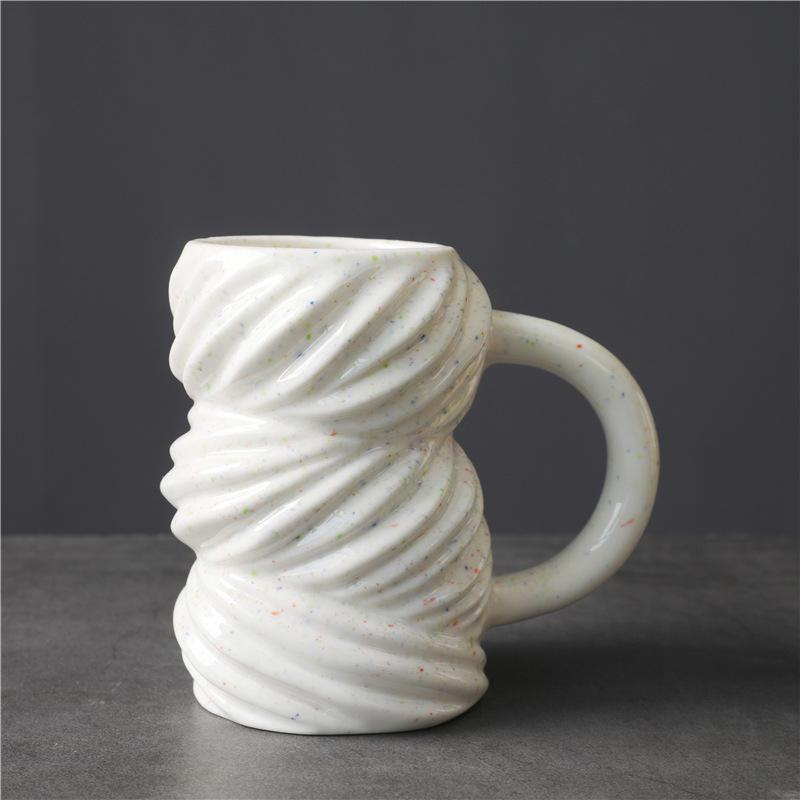 High Value Floating Point Creative Personality Trend Fashion Ceramic Cup Large Capacity Niche Design Water Cup