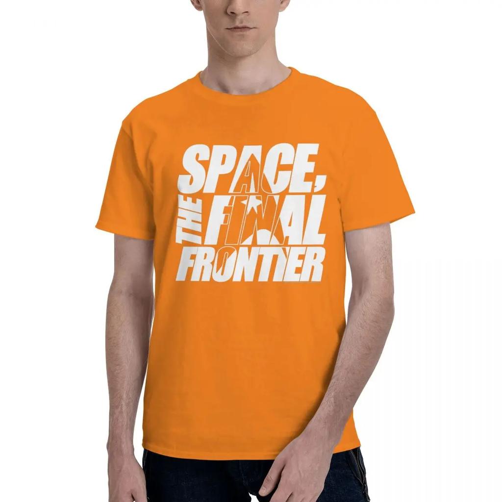 Space Stars Treker Print Men T-shirt Hip Hop Cotton Short Sleeve Tops For Male Gifts Tee