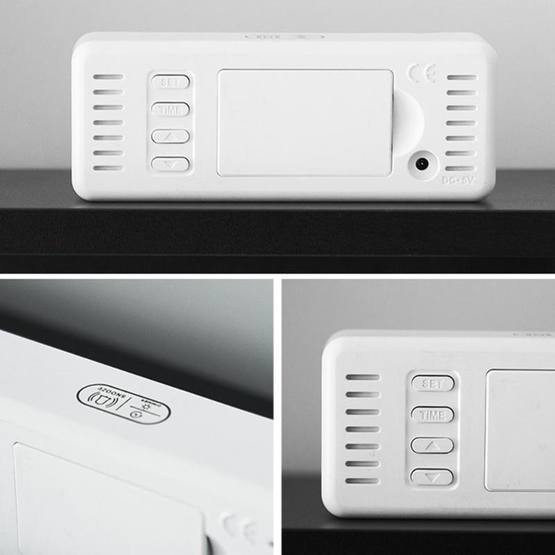 Multifunctional Digital Clock LED Display with 2 Alarms Temperature Monitors and Date for Students and Professional
