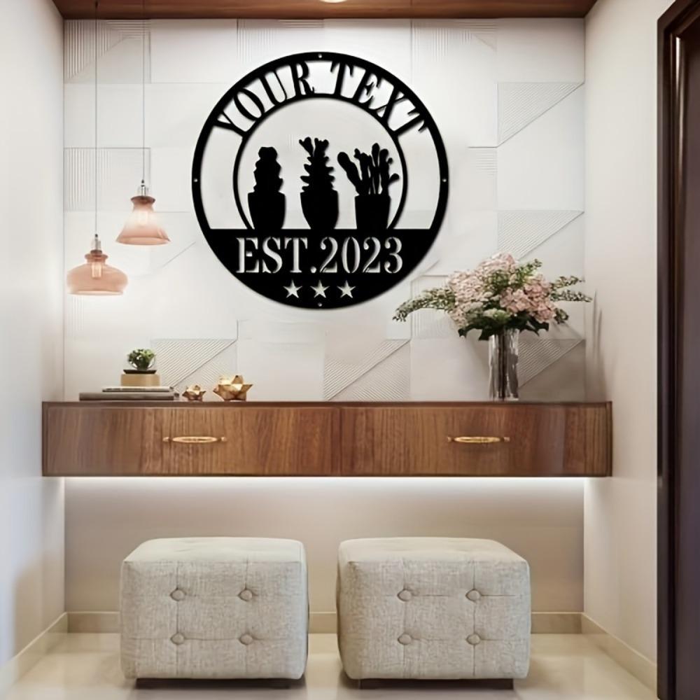 Desert Inspired Metal Wall Art with Custom Family Name 2025 Sturdy Indoor Outdoor Home Decor Nature Theme