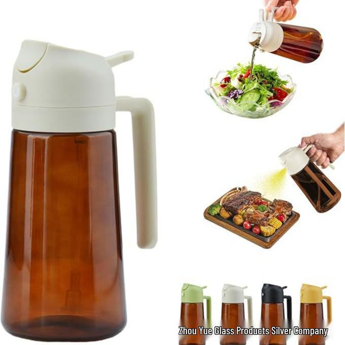 470ml Dual-Use Olive Oil Dispenser - Large Capacity Glass Bottle for Pouring & Spraying