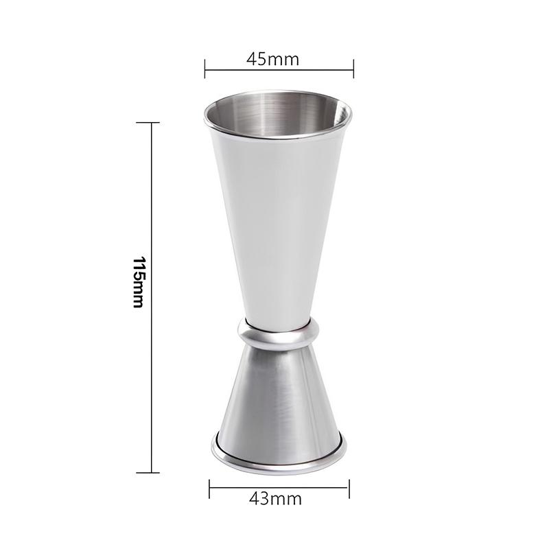 304 Stainless Steel Double-Ended Cocktail Measuring Cup (15/30ml Oz) With Rolled Edge 30/60ml Measuring Glass