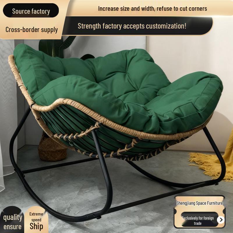 Rattan Bird's Nest Rocking Chair: Lazy Double Seater for Balcony & Leisure