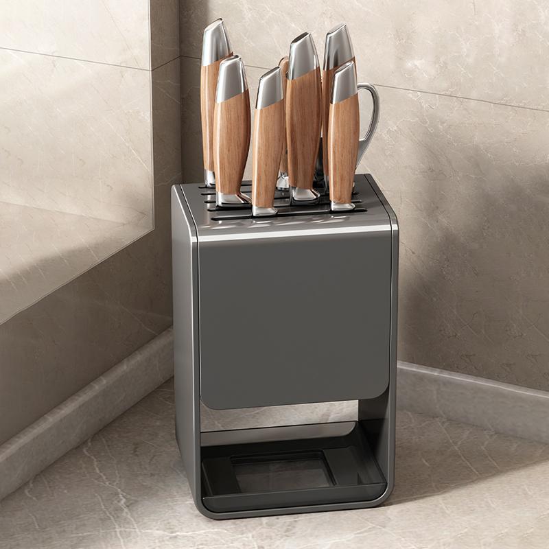 Knife Rack Kitchen Stainless Steel Multi-Functional Wall-Mounted No-Drill Knife Holder