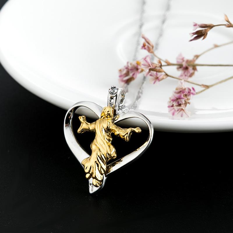 Klassische religiöse Kristall-Strassstein-Halskette mit hohl-rundem Anhänger-Design