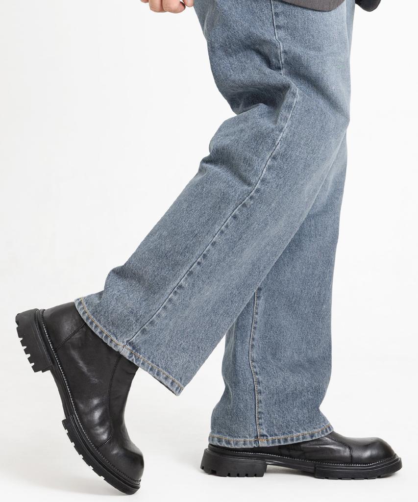 Miamiproject Mono28 Fluffy Top-Grain Cowhide Rugged Vintage Chelsea Boots Black