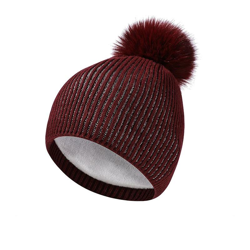 Autumn Winter Wool Cap Scarf Two-Piece Set with Ball Cap Women Knitted Cap