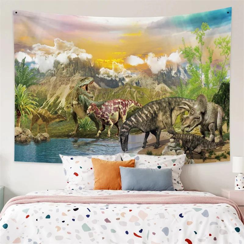 Dinosaur Tapestry Wall Hanging Jurassic Wild Ancient Animal Wall Backdrop for Child Boys Girls Dinosaur Party Bedroom Dorm Decor