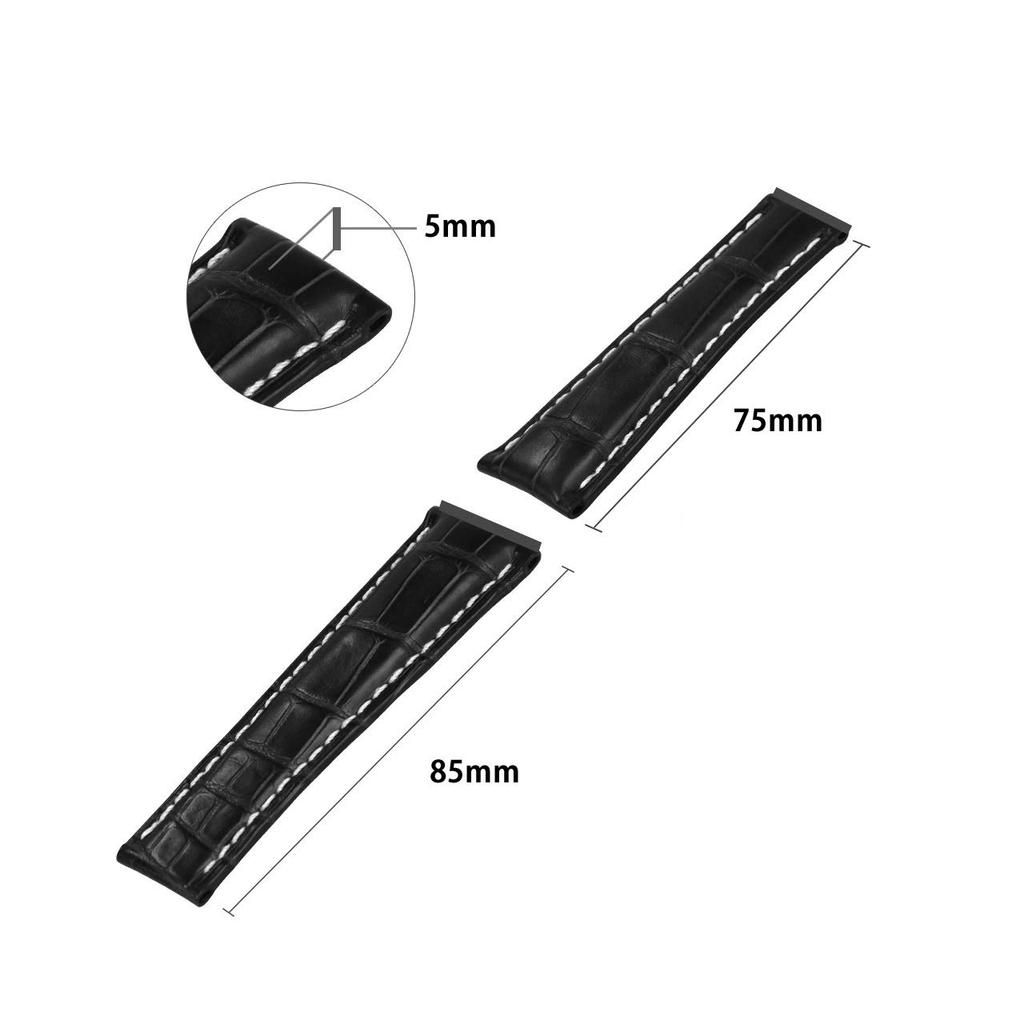 CASSIS Alligator Leather Watch for Rolex Waterproof Type RLX Dark Includes Replacement K0041A70034020 Daytona, Back, Alligator, Large, 20mm, Brown,