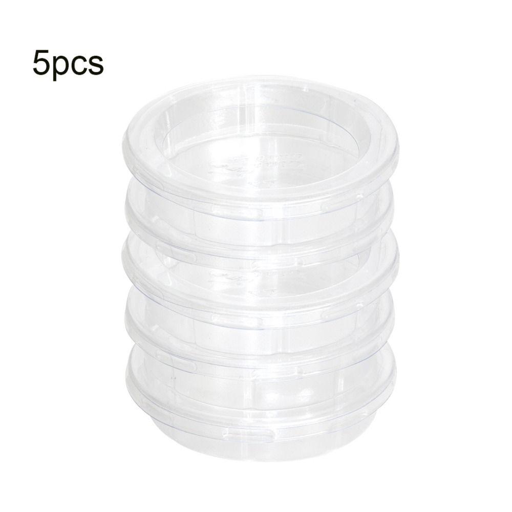 5pcs Round Reptile Feeding Dish Transparent Reptile Terrarium Practical Lizard Food Bowl  Bird