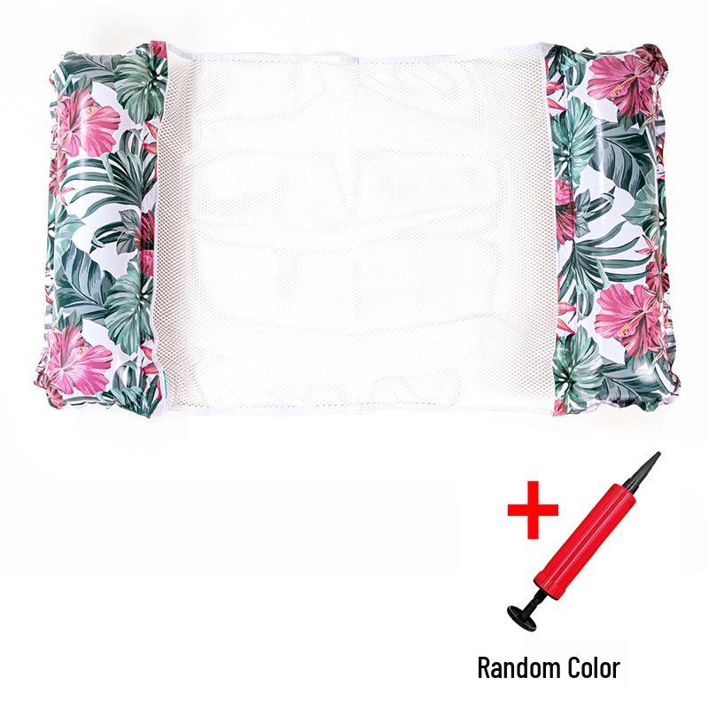 Inflatable Stripe Mesh Floating Bed - Foldable Seaside Lounger