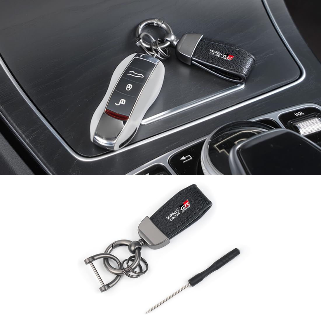 [cjbjdc] Yaris Cross GR Sport Applicable Car Key Chain Lost Length: 7.6cm