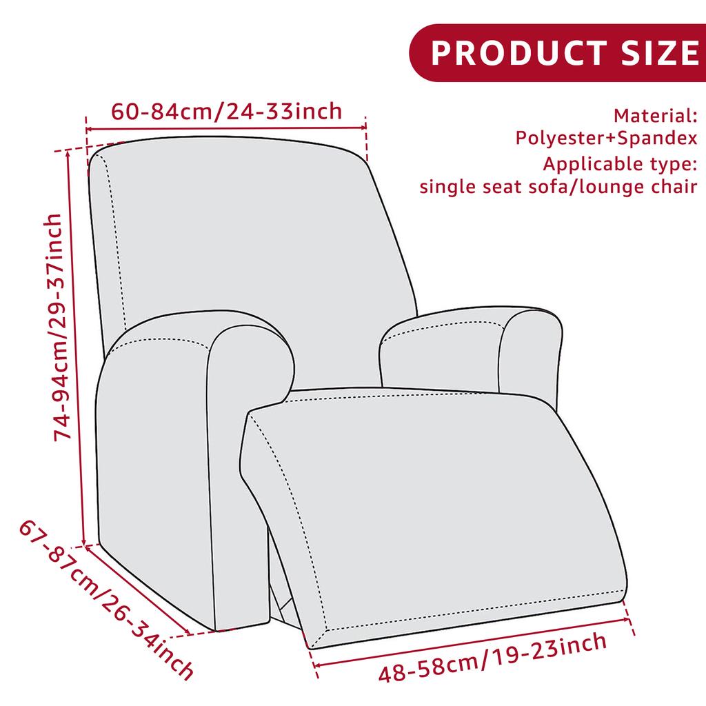 4set Recliner Sofa Cover Stretch Jacquard Spandex Lazy Chair Cover Furniture Protector Flexible Non Slip Armchair Slipcovers