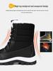 Women's Mid-Calf Fleece-Lined Waterproof Snow Boots - Non-Slip Thick-Soled Winter Ski Shoes