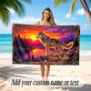 Wolf Theme Beach Towel Personalized Custom Name & Text Soft Quick Dry Beach Towel for Swimming Travel