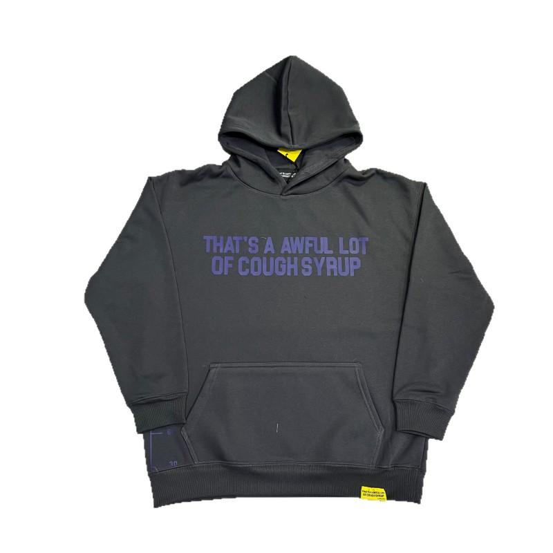 American Style Fleece Hooded Sweatshirt Young Men Letter Print Daily Wear