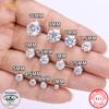 Classic 0.1-4CT Moissanite Studs Earrings for Men Women Test Passed 925 Silver Gold Plated Fine Jewelry Christmas Gifts