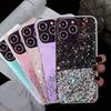 Clear Glitter Star Soft TPU Silicone Phone Case For iPhone 14 13 12 11 Pro Max Plus 14promax 13pro 12pro 11pro Bling Sequin Back Cover Shell