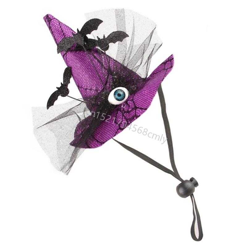 Hundar Häxhatt Cosplay Hundar Halloweenfester Häxhatt för Fotografering 6XDE