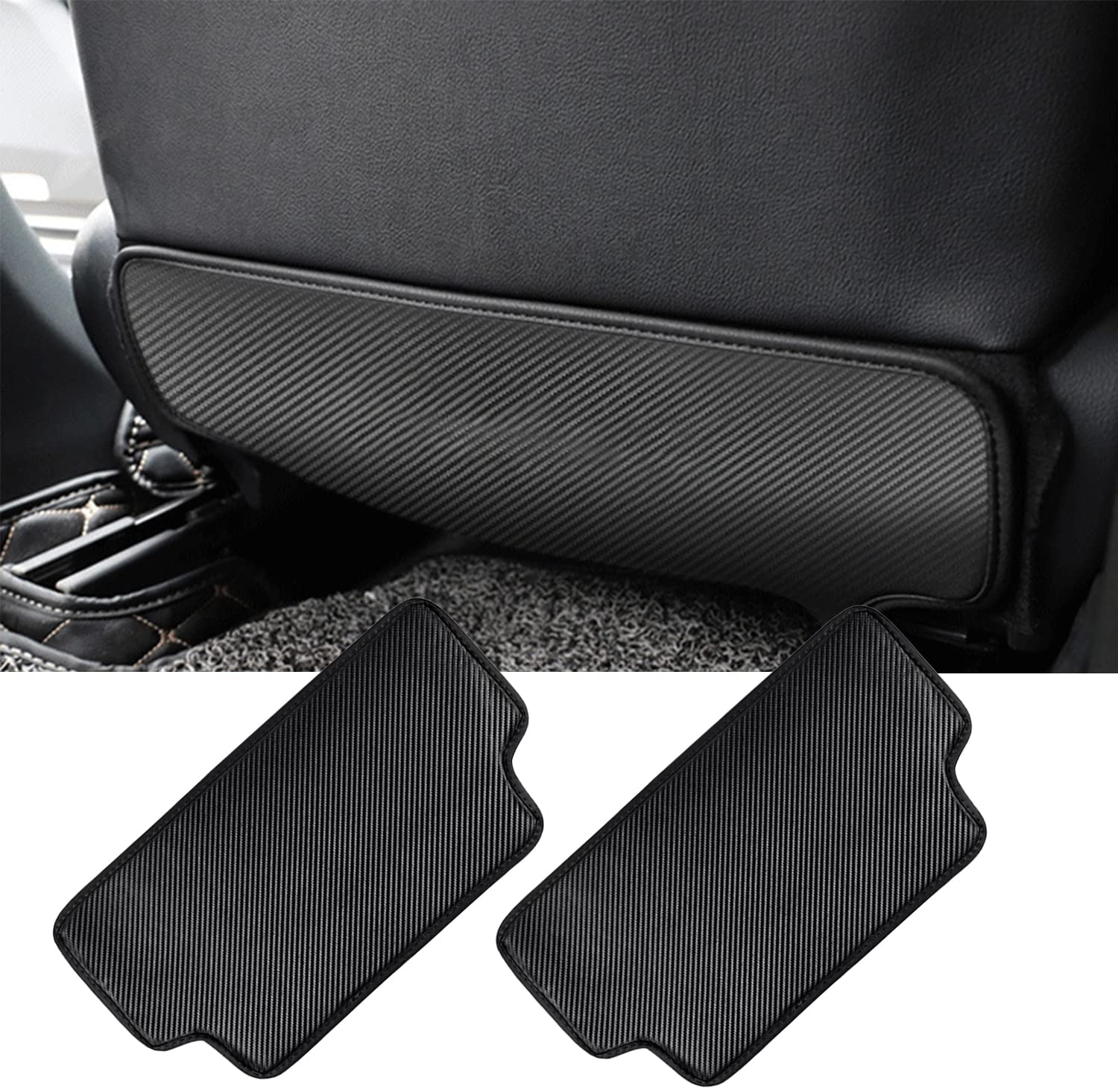 

Fucaten Compatible with Mitsubishi Delica 2019 and Seat Back Mats and Kick Rear Seats Carbon Set D5-R (February later) Guards, (Driver/Passenger),