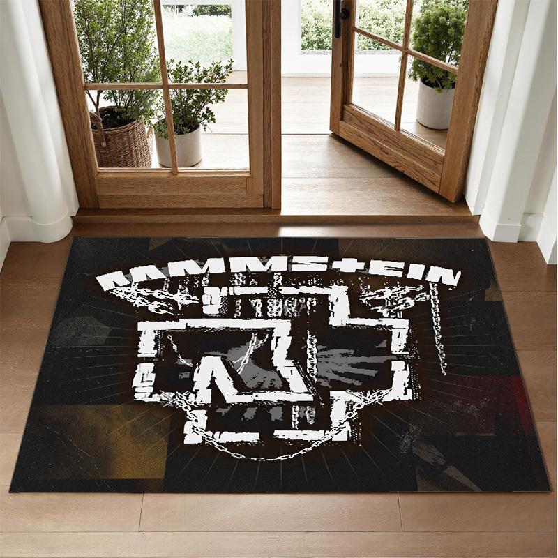 Rammstein Design Crystal Velvet Rug Soft Decorative Mat for Bedroom Entrance