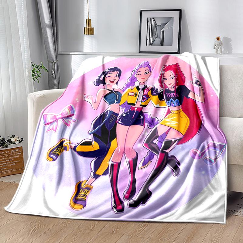 1pc Blanket Kpop Hunter7 Print Design, Lightweight Blanket for Sofa, Bed- Soft &Warm, Gift for All Seasons like Christmas, Halloween