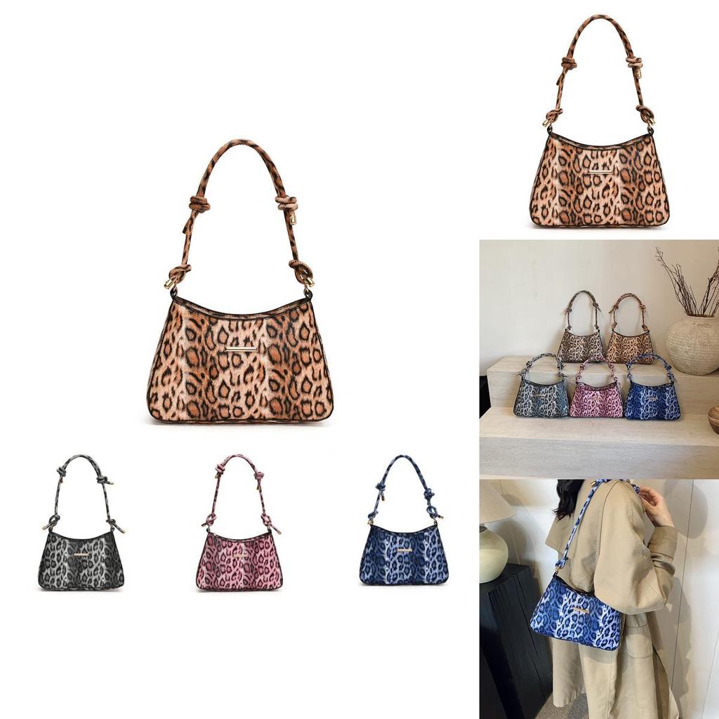 Fashionable Leopard Print Handheld Small Square Bag For Women In Chic Urban Style
